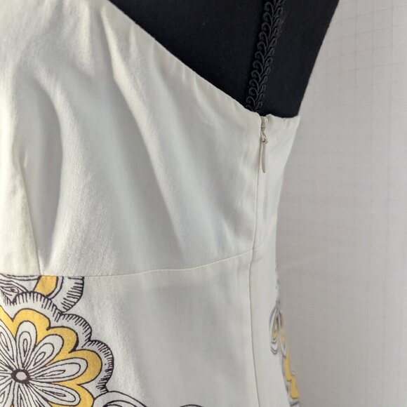 Ann Taylor Loft Sundress, 100% Cotton, Size 4P, Cream, Brown and Yellow - Picture 4 of 8